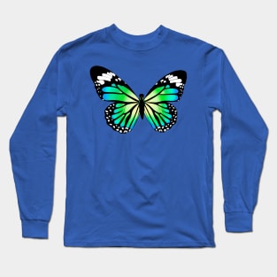 Vibrant Green Butterfly Long Sleeve T-Shirt